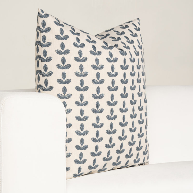 Birch Lane Trillium Throw Pillow Throw, Blue Floral, Polyester, Square 20"