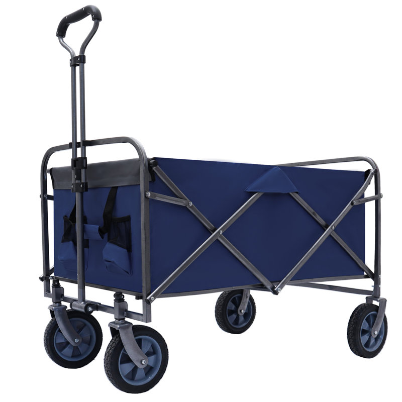 Chariot de camping pliant polyvalent pour l'extérieur, Gris/bleu marine