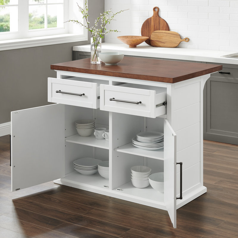 Jorianna Solid Wood Top Kitchen Island
