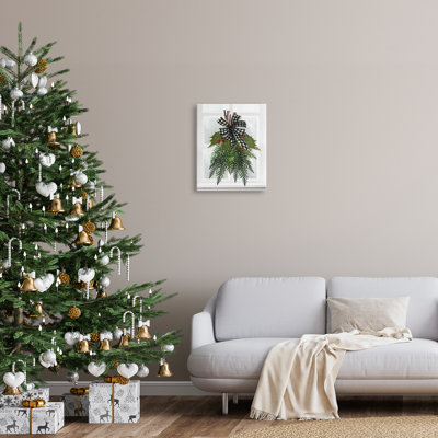 «Hanging Holly Botanicals Mistletoe Seasonal Winter Flowers» par House Fenway - cadre flottant, impression sur toile