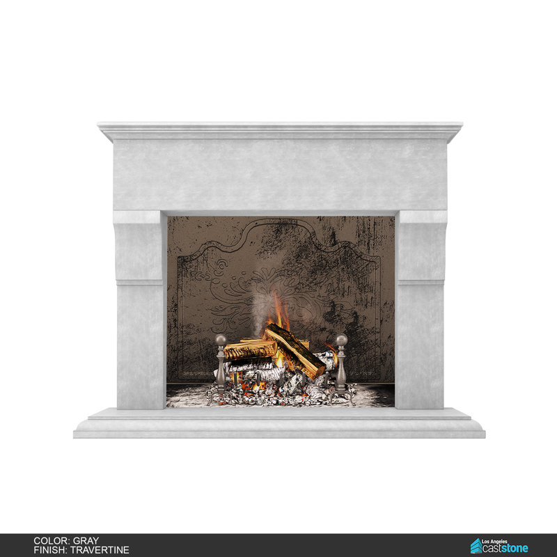 Martel Fireplace Surround, Gray Travertine