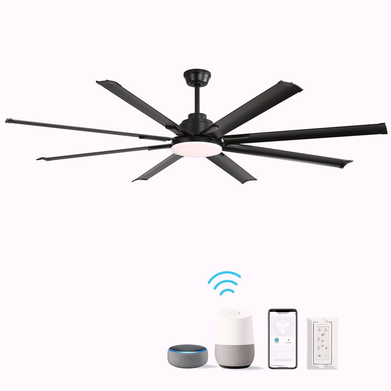 Ventilateurs de plafond modernes de 72 pouces avec télécommande intelligente et moteur à courant continu 6 vitesses pour le salon
