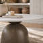 Table basse ronde Meranda avec piédestal en bois massif noyer-195381709-192860313-192860314