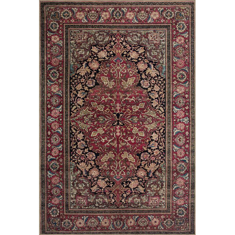 Tapis décoratif tissé multicolore lavable à motif géométrique traditionnel