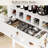Arched acrylic storage cabinet - Four doors with wine compartments (white)-121975043