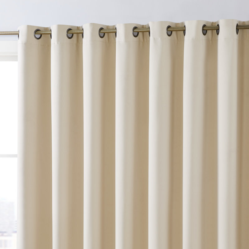 Tull Blackout Curtain Single Panel, Beige, 100" W x 96" L