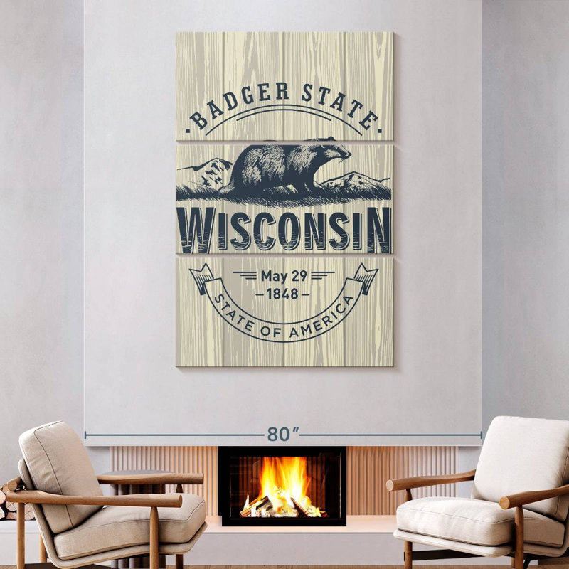 Badgers de Nicci Wisconsin, H 74 po x l 48 po