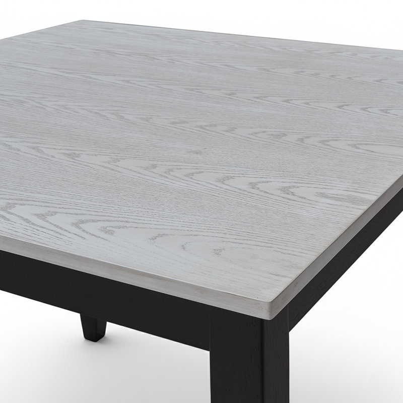Table bistro à hauteur de comptoir 39,4 po Avella avec plateau carré et structure en bois d'hévéa