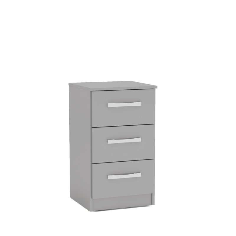 Marquitta 3 Drawer Bedside Table, Grey