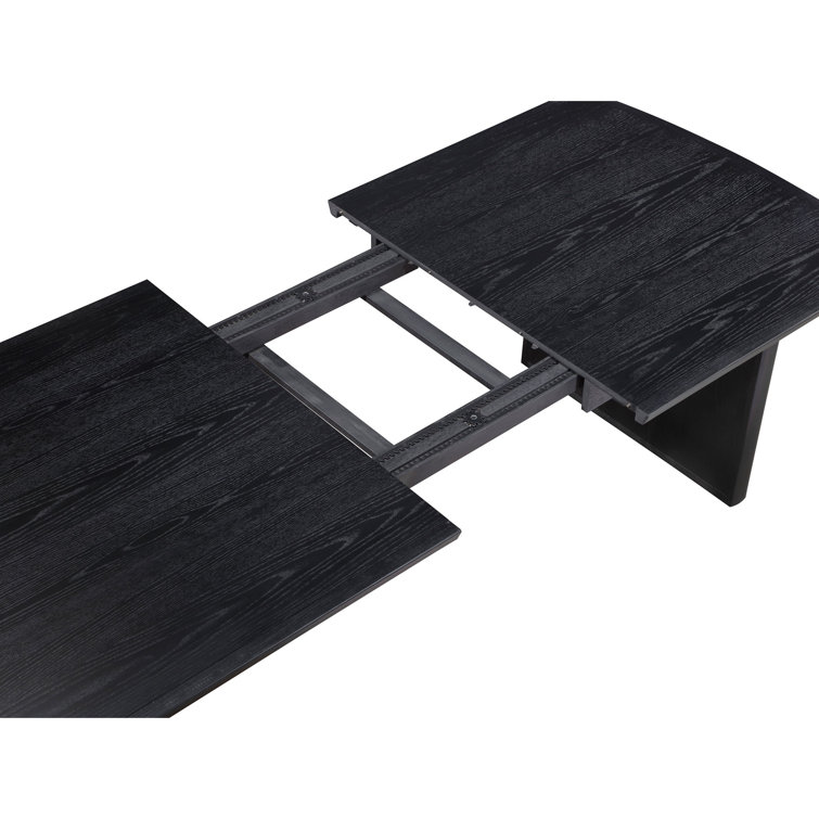Jack 64-82 Inch Dining Table, Rectangular, Removable Extension Leaf, Black