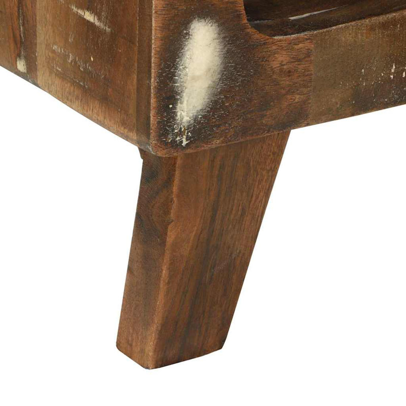 Solid Wood Coffee Table with Storage, Dark Brown