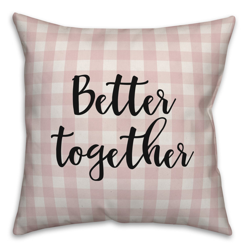  Coussin Better Together, Coussin décoratif, Rose/noir