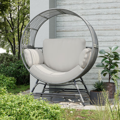 Wicker Outdoor Patio Egg Chair with Cushion