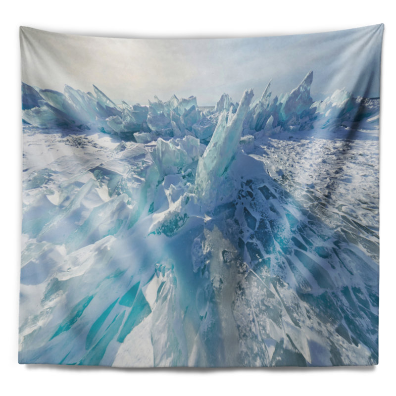 Tapisserie paysage paysage bleu glacier, H 50 po x l 60 po