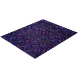 Overdyed Hand-Knotted Wool Modern-Contemporary Purple Area Rug 8' 3" x 10' 1"