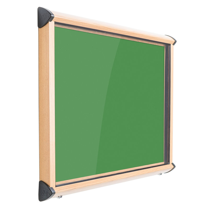 Shield Wood Effect Exterior Showcases Wall Mounted Bulletin Board, 105cm H x 139.7cm W, Quince