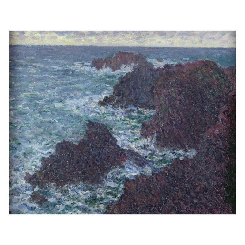 «The Rocks at Belle Île the Wild Coast» par Claude Monet - Estampe numérique, H 32 po x l 40 po