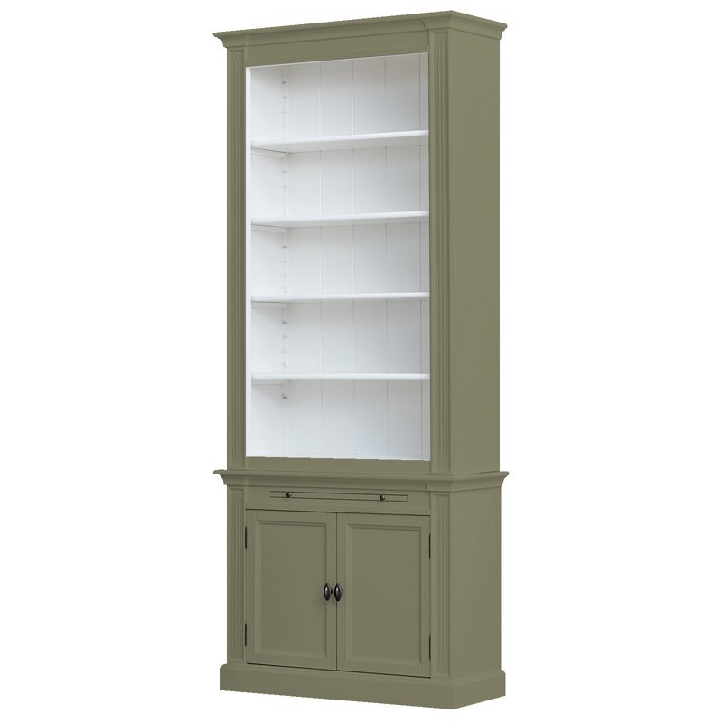 Beven 240cm H x 100cm W Library Bookcase, Olive Green