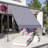 118'' Retractable Canopy - Water Sun Shade With Aluminum Alloy Rollers And Heavy-Duty Structure Outdoor Patio Awning Resistance Privacy Function