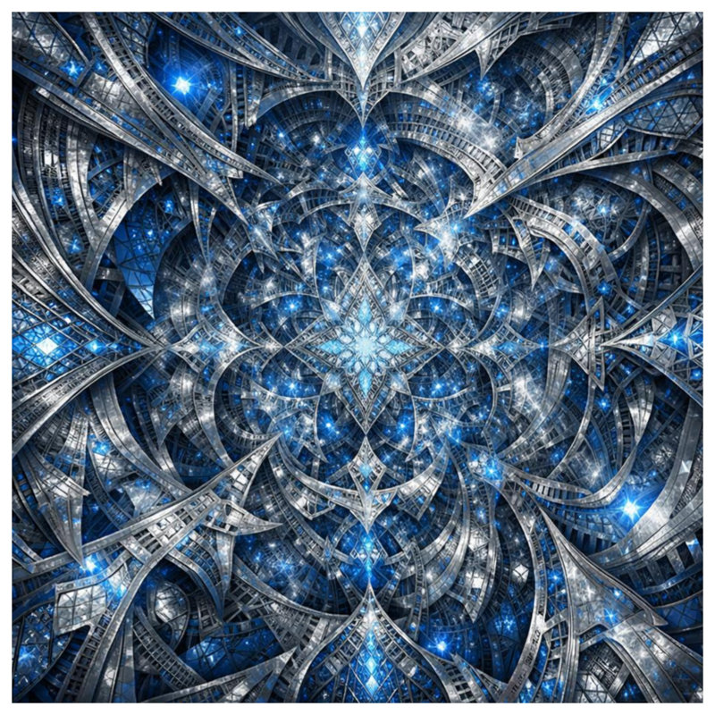 Rideaux de douche Intricate Blue Fractal Art, 70in W x 72in H
