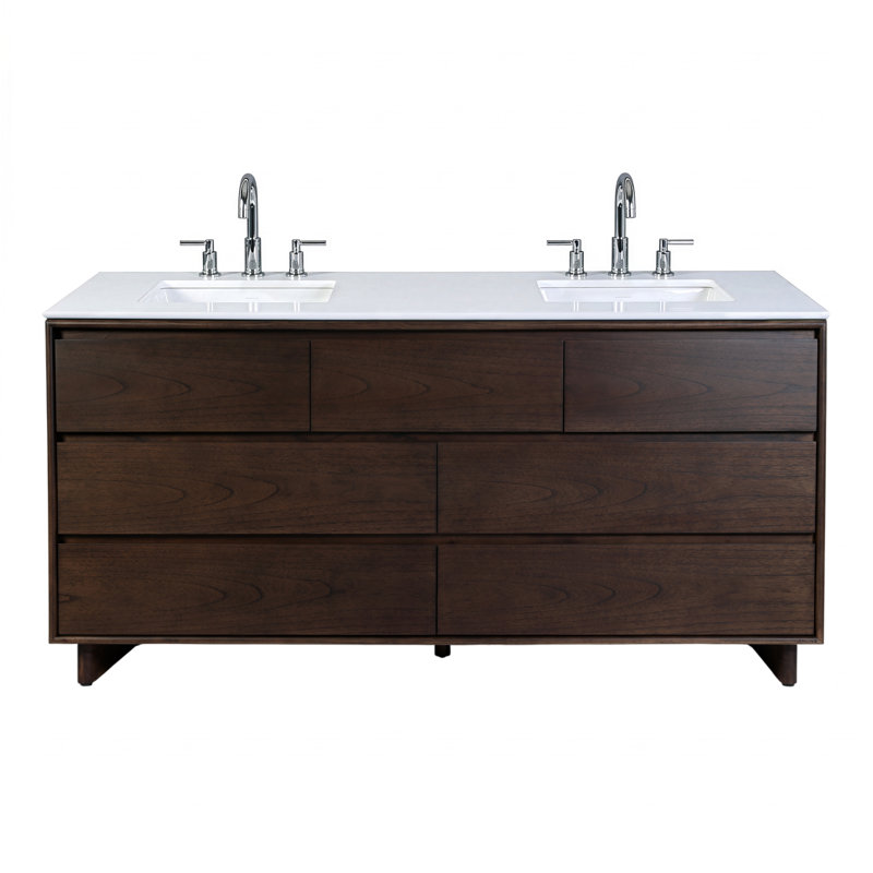 Meuble-lavabo Soleil, Brun, 72"