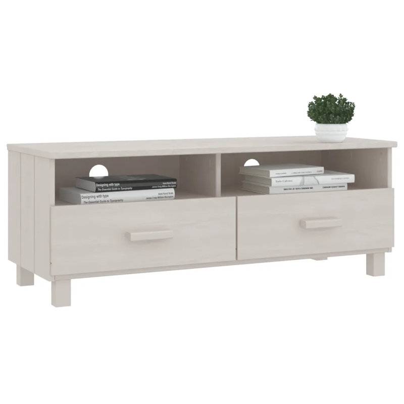 Haether Unfinished TV Stand, White