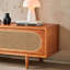 Crédence de rangement simple avec porte coulissante en rotin simple l 78,74 po