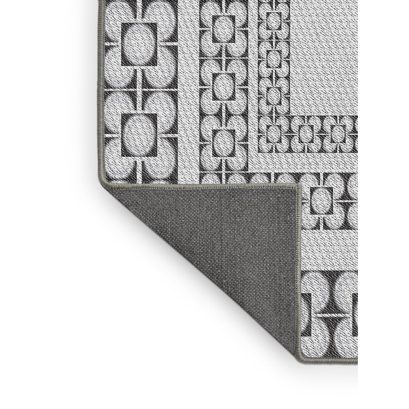 Tapis noir/blanc cassé tissé à la machine, Tapis de couloir 2 pi x 5 pi