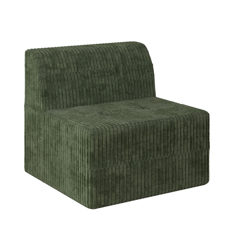 Boneless Single Seat Sofa Compressed Sectional Sofa Modern Minimalist Style Corduroy Couch, Sleeper Sofa For Living Room, Bedroom, Comfy Compressed Sofa Couch Space-Efficient Design