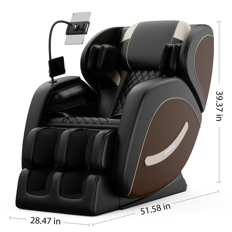 Fauteuil de massage inclinable sans gravité avec pression d'air corporelle complète, Brun