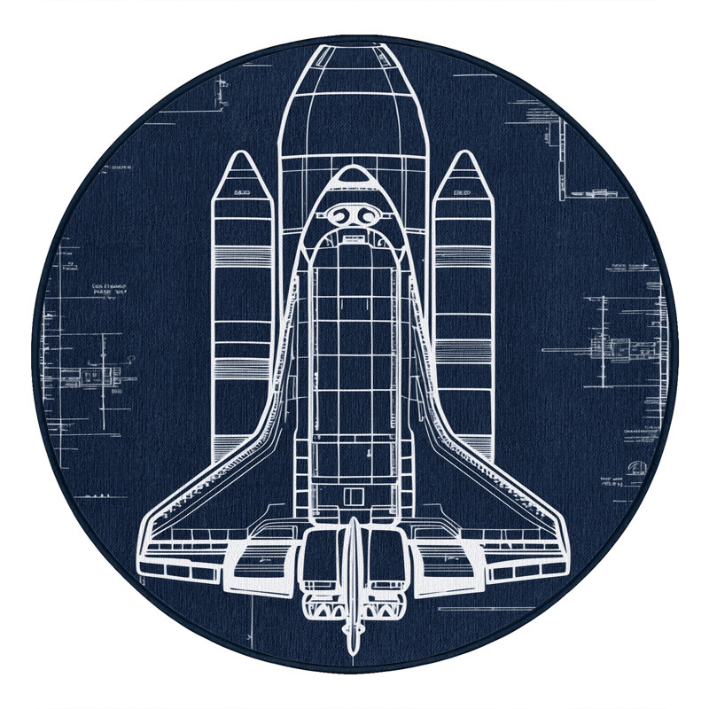 Machine Washable Space Gray Area Rug, Round 3'