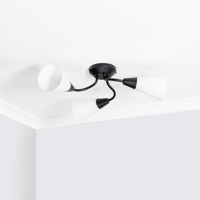 Colgin Glass Semi Flush Mount, Yes, Black