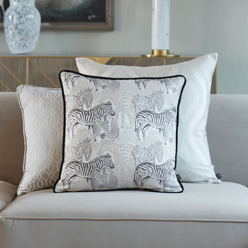 Swindle Square Throw Pillow Cover, Grey/Brown, Feather