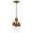 6"W Jarett Asymmetrical Glass and Metal Pendant