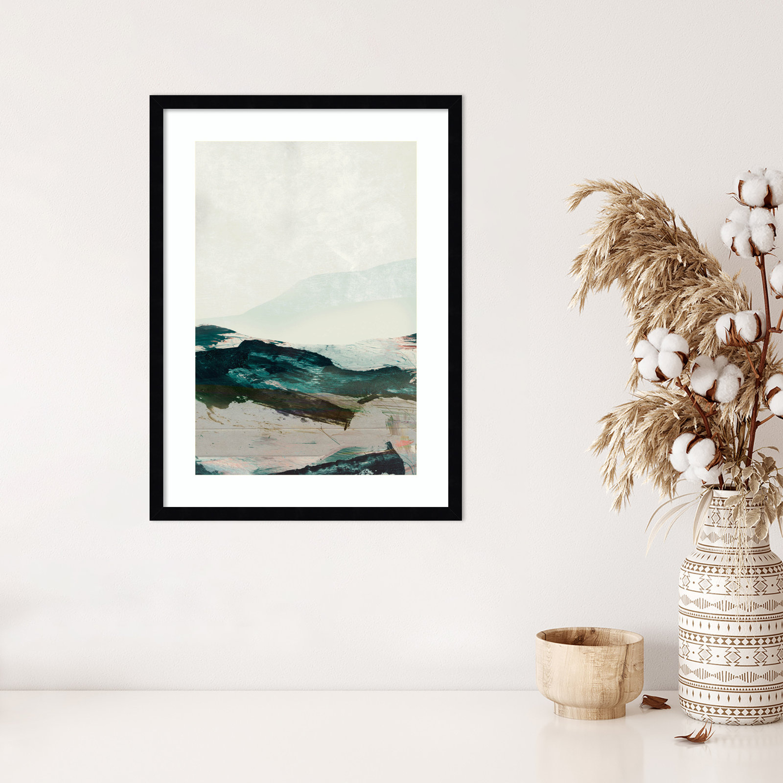 Cleve "Mountains No. 2" Print, Black Framed, 25" H x 19" W