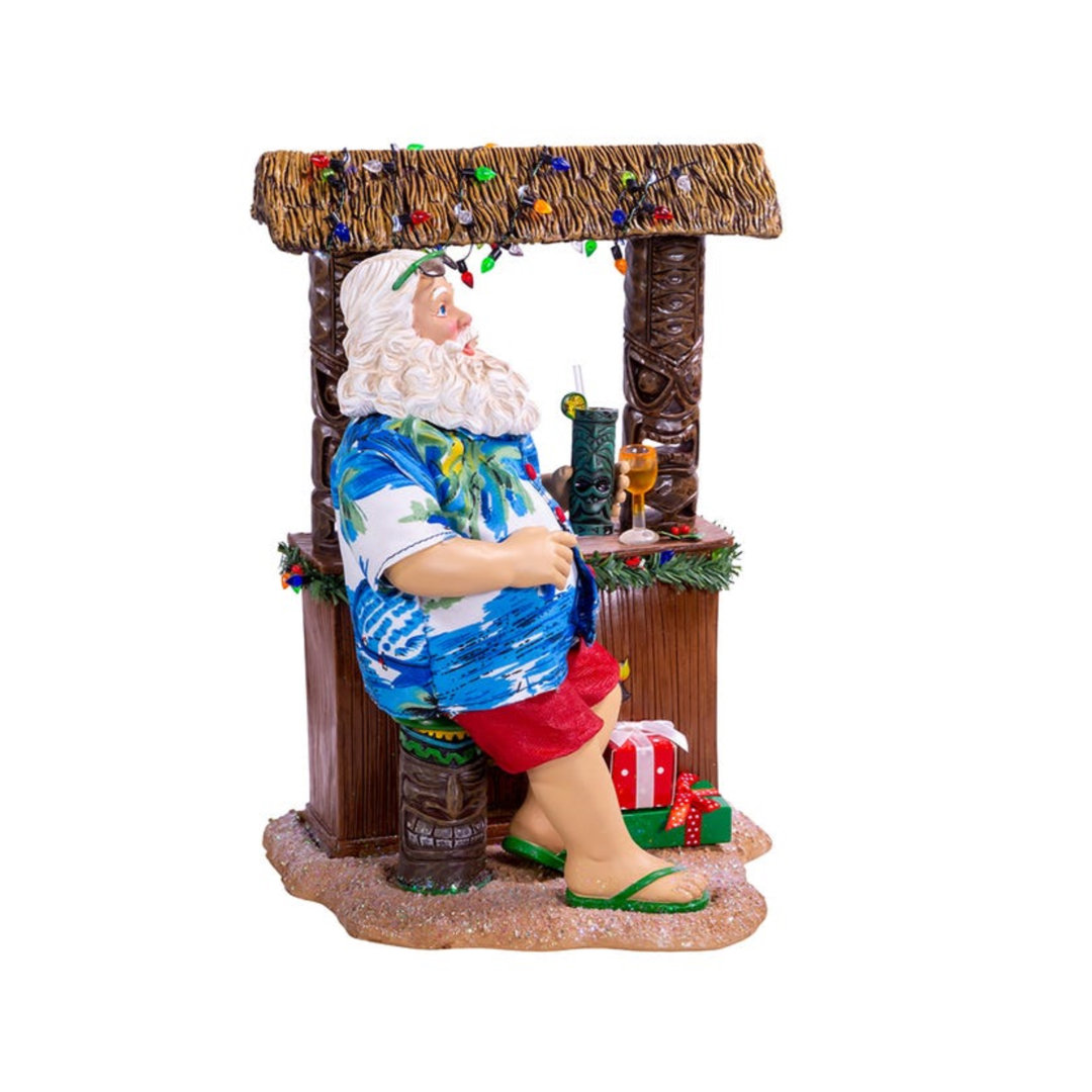 Beach Santa at Tiki Bar Figurine Kurt Adler