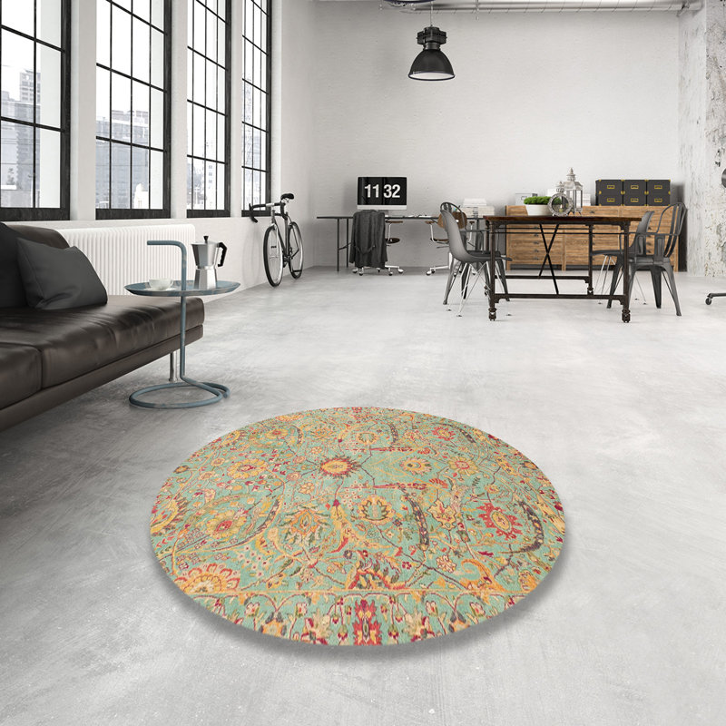 Tapis abstrait à motif abstrait moderne 4010, Rond 5 pi