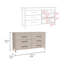 Commode double 6 tiroirs Hms, quatre pieds, plateau supérieur, six tiroirs - gris clair-1969488605