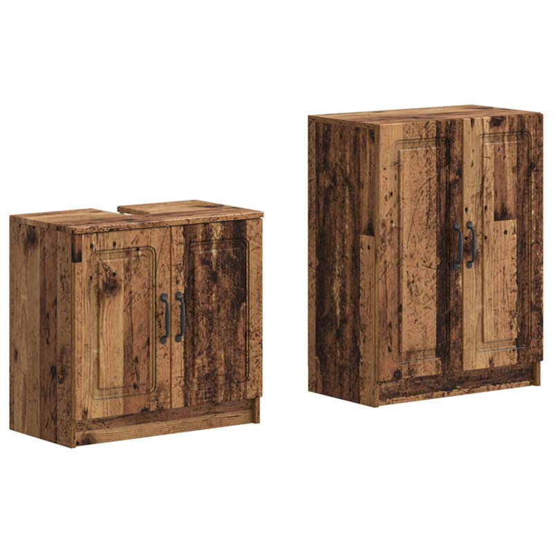 Bathroom Storage Furniture Set, Old Wood