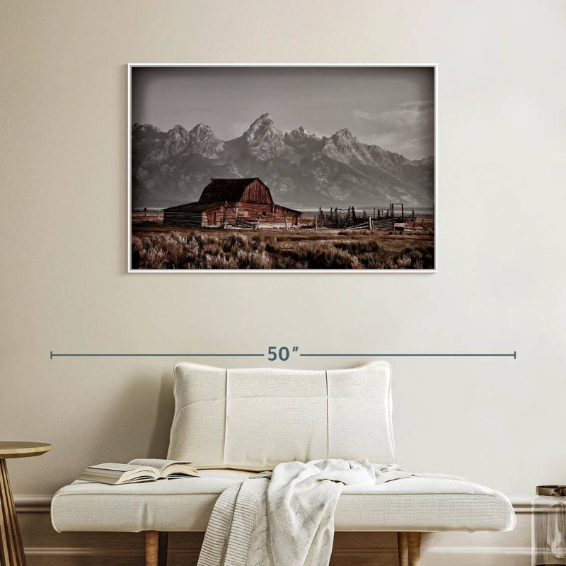 John Moutlon Barn, Cadre flottant blanc, 40 po x 27 po