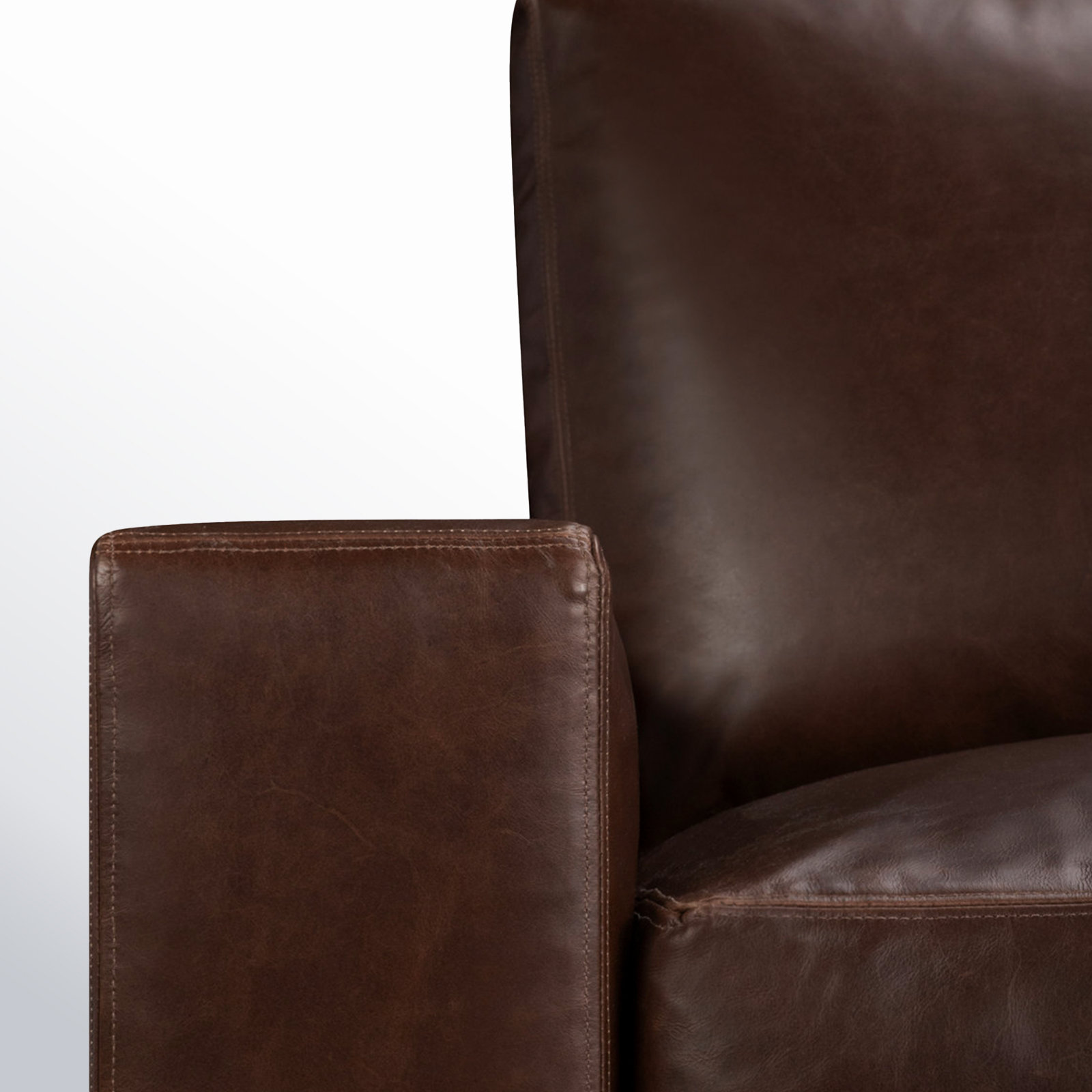 Jonie Sectional, Bistro Rustic Genuine Leather