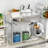 304 Stainless Steel Outdoor Utility Sink with Workbench, Storage Shelf, and 360° Hot & Cold Water Faucet