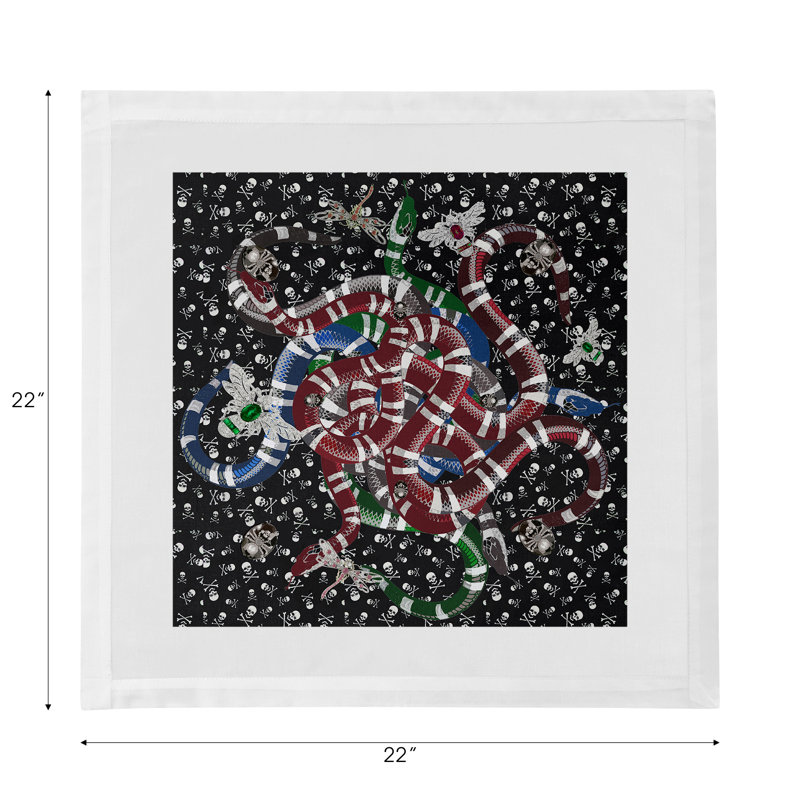 Ouroboros Skulls Cotton Sateen Dinner Napkins
