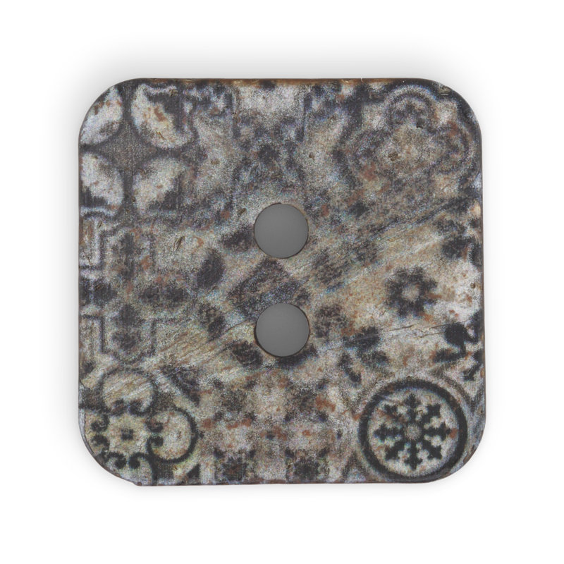Dritz Sustainable Coconut Square Button, 35mm, Black, 3 Buttons