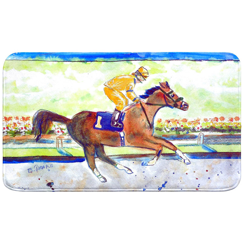 Tapis de bain Racing, L 30 po x l 18 po, Jaune