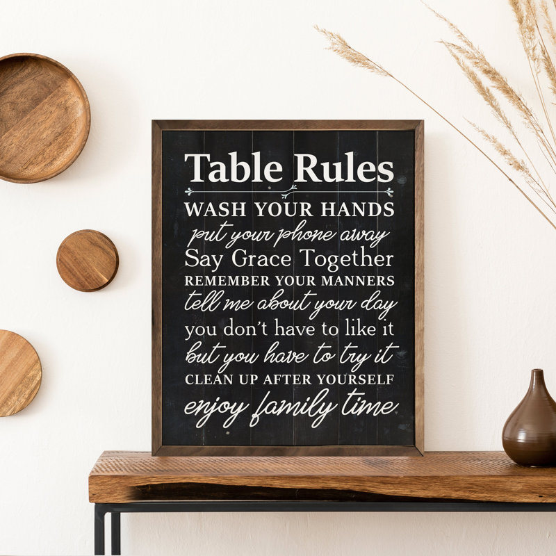 Table Rules, H 10 po x l 8 po, Black