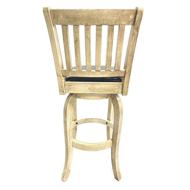 Tabouret de bar pivotant à dossier By RAM Game Room, Blanc antique