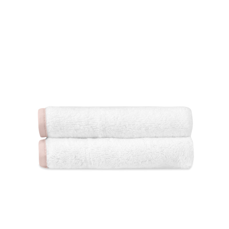 Antalya 2-pc Face Towel Set, White/Lt Pink