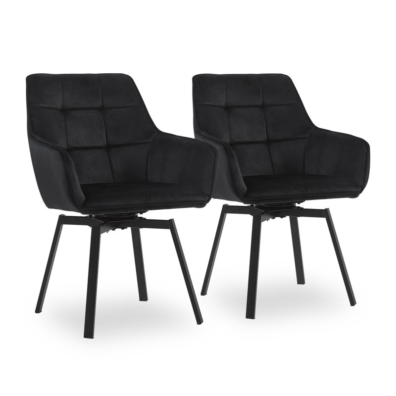 Velvet Upholstered Metal Armchair in Green, Black