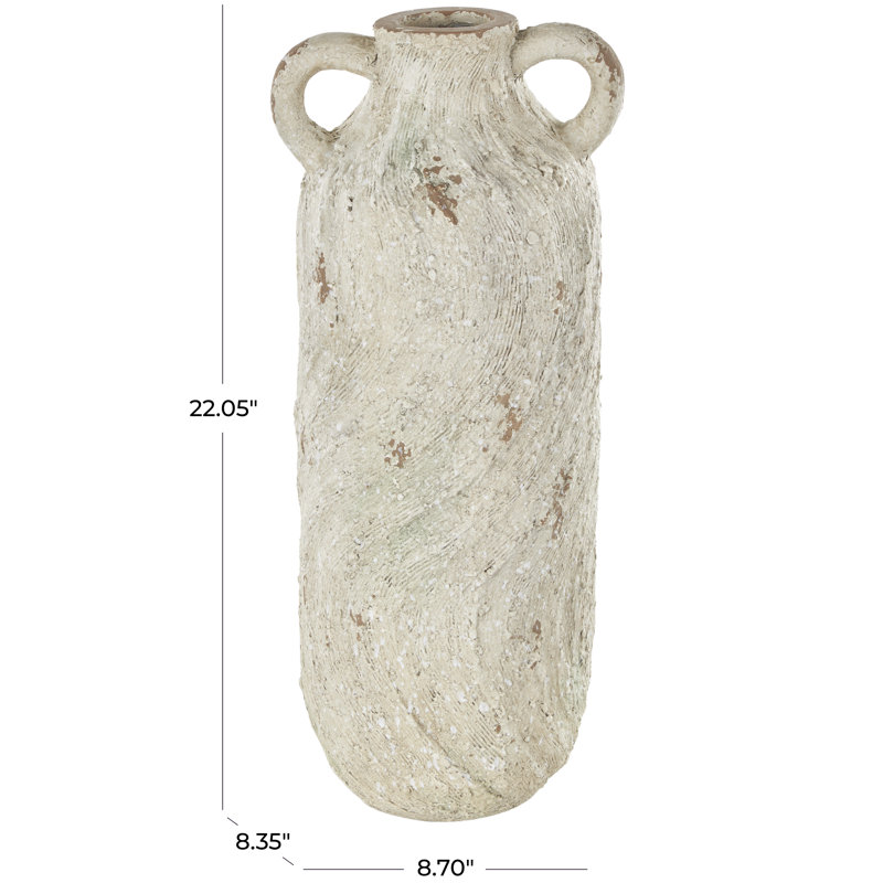 Clairabelle Magnesium Oxide Table Vase, 22.05" H x 8.35" W x 8.70" D